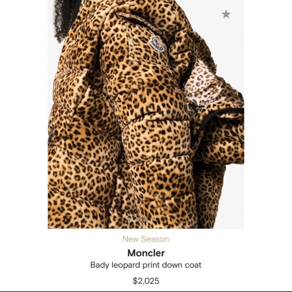 MONCLER BADY LEOPARD PRINT DOWN COAT - Picture 3 of 10